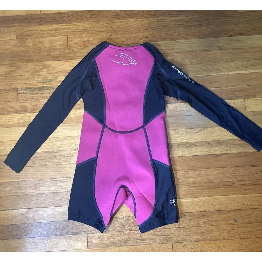 Aqua Sphere Stingray HP Thermo Guard Wetsuit Size 2 Long Sleeve Pink/Blue